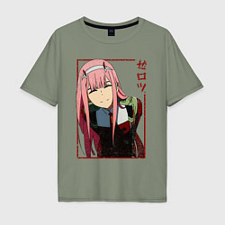 Футболка оверсайз мужская Zero Two anime girl, цвет: авокадо