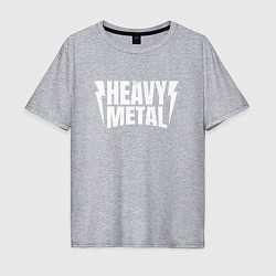 Мужская футболка оверсайз Heavy metal надпись с молниями