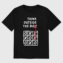 Футболка оверсайз мужская Think outside the box game, цвет: черный