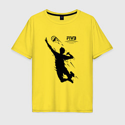 Футболка оверсайз мужская FIVB - международная федерация волейбола, цвет: желтый