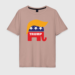 Футболка оверсайз мужская Trump elephant, цвет: пыльно-розовый