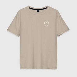 Футболка оверсайз мужская Minimal love, цвет: миндальный