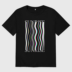 Футболка оверсайз мужская Sunrise liquid, цвет: черный