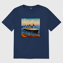 Мужская футболка оверсайз Титаник в стиле Ван Гога