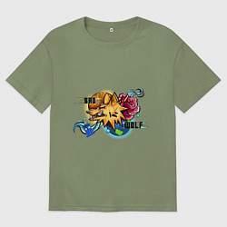 Футболка оверсайз мужская Мой злой волк, цвет: авокадо