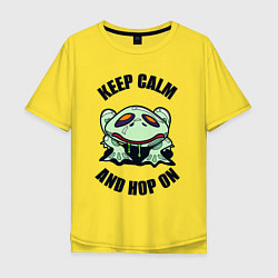 Футболка оверсайз мужская Keep calm and hop on, цвет: желтый