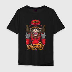 Мужская футболка оверсайз Monkey funky inscription