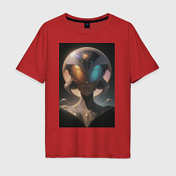 Мужская футболка оверсайз Космос: путешественник с далеких планет