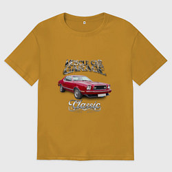 Футболка оверсайз мужская Маслкар Ford Mustang, цвет: горчичный