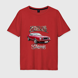 Футболка оверсайз мужская Маслкар Ford Mustang, цвет: красный