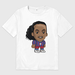 Футболка оверсайз мужская Ronaldinho Barcelona, цвет: белый