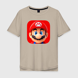 Мужская футболка оверсайз Марио лого