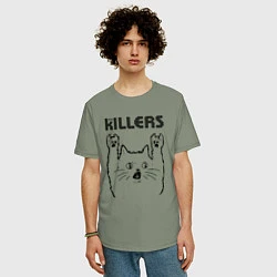 Футболка оверсайз мужская The Killers - rock cat, цвет: авокадо — фото 2