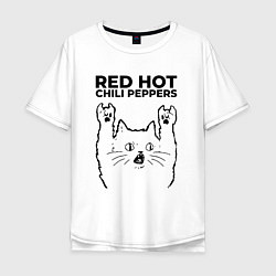 Мужская футболка оверсайз Red Hot Chili Peppers - rock cat