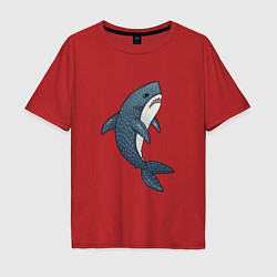 Мужская футболка оверсайз Недовольная плюшевая акула