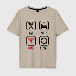 Мужская футболка оверсайз Eat - sleep - The Last Of Us - repeat