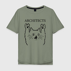 Футболка оверсайз мужская Architects - rock cat, цвет: авокадо
