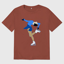 Мужская футболка оверсайз Фигуристка на льду
