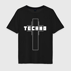 Мужская футболка оверсайз Techno крест