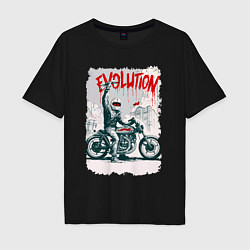 Футболка оверсайз мужская Evolution - motorcycle, цвет: черный