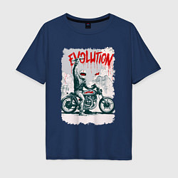 Футболка оверсайз мужская Evolution - motorcycle, цвет: тёмно-синий