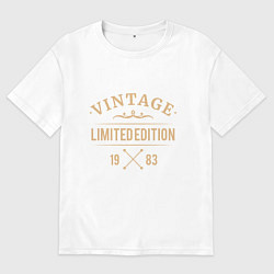 Футболка оверсайз мужская Vintage limited edition 1983, цвет: белый
