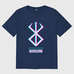 Футболка оверсайз мужская Символ Berserk в стиле glitch, цвет: тёмно-синий