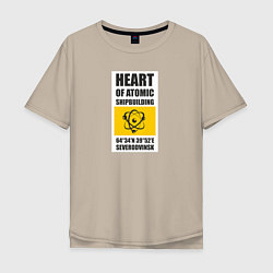Мужская футболка оверсайз Северодвинск сердце атомного флота