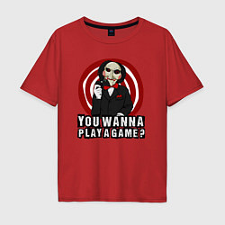 Футболка оверсайз мужская You wanna play a game, цвет: красный