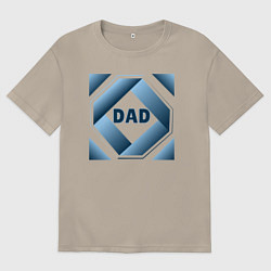 Мужская футболка оверсайз Папа, текст в ромбе