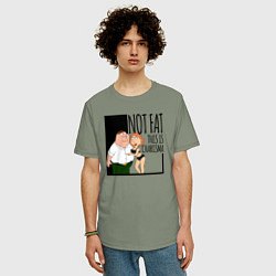 Футболка оверсайз мужская Не толстый, а харизматичный Питер Гриффин, цвет: авокадо — фото 2