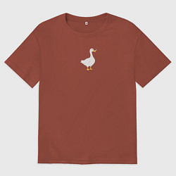 Мужская футболка оверсайз Опасный гусь с ножом