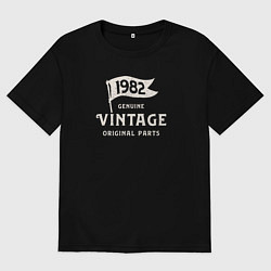 Футболка оверсайз мужская 1982 подлинный винтаж - оригинальные детали, цвет: черный