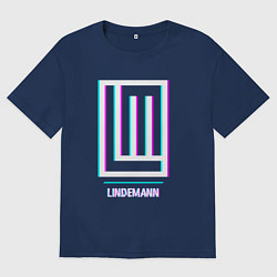 Мужская футболка оверсайз Lindemann glitch rock