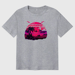 Футболка оверсайз мужская Пляжное ретро, цвет: меланж