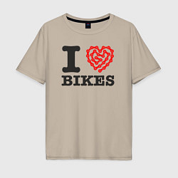 Мужская футболка оверсайз Я люблю велосипеды