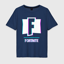 Мужская футболка оверсайз Fortnite в стиле glitch и баги графики