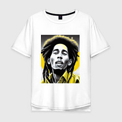 Футболка оверсайз мужская Bob Marley Digital Art, цвет: белый