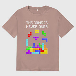 Мужская футболка оверсайз Tetris - the game is never over