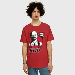 Футболка оверсайз мужская KGB Lenin, цвет: красный — фото 2