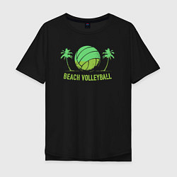 Футболка оверсайз мужская Beach volley, цвет: черный