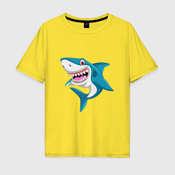 Футболка оверсайз мужская Улыбка акулы, цвет: желтый