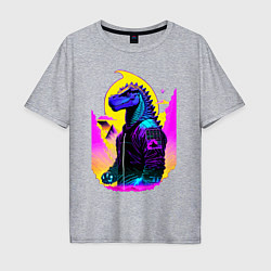 Мужская футболка оверсайз Cool dinosaur - cyberpunk - neural network