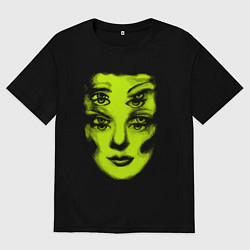 Футболка оверсайз мужская Double lime face, цвет: черный