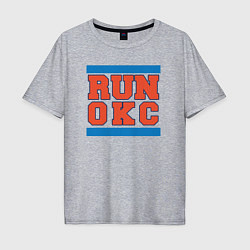 Футболка оверсайз мужская Run Oklahoma City Thunder, цвет: меланж
