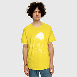 Футболка оверсайз мужская Kurt Cobain grunge, цвет: желтый — фото 2
