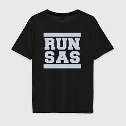 Футболка оверсайз мужская Run San Antonio Spurs, цвет: черный