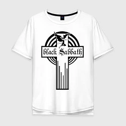 Футболка оверсайз мужская Black Sabbath Cross, цвет: белый