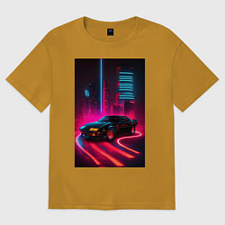 Футболка оверсайз мужская KITT auto - неон, цвет: горчичный
