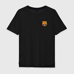 Футболка оверсайз мужская ФК Барселона эмблема, цвет: черный